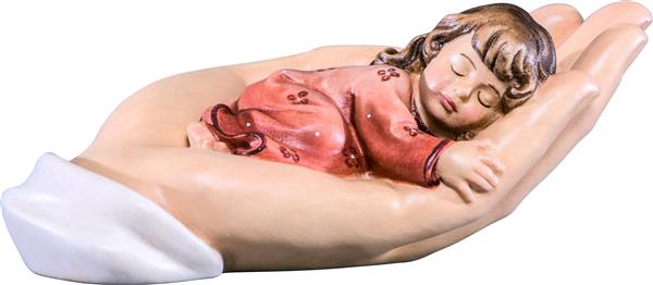 Schützende Hand liegend mit Mädchen Schützende Hand liegend mit Mädchen