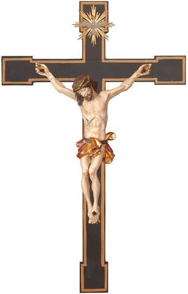 Kruzifix barock mit Heiligem Geist auf rom. Kreuz