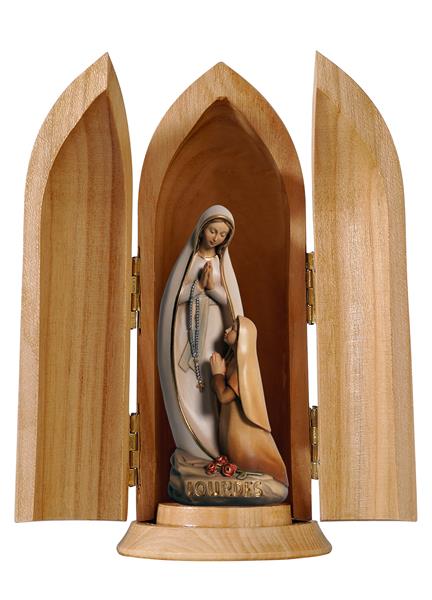 Madonna Lourdes mit Bernadette stil.in Nische Madonna Lourdes mit Bernadette stil.in Nische