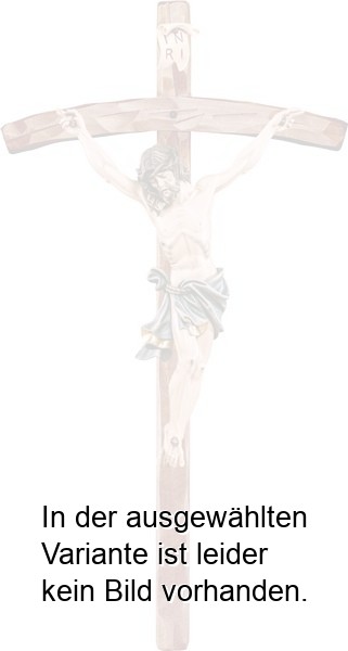 Alpenchristus blau mit gebogenem Kreuz