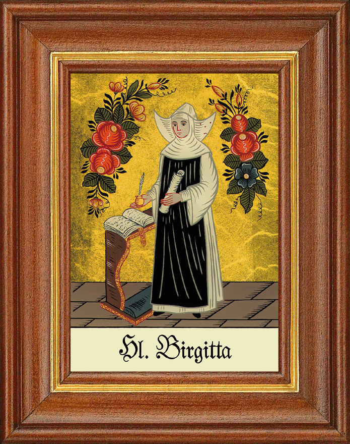 Hl. Birgitta - Hinterglasbild Hl. Birgitta - Hinterglasbild