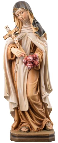 Hl. Theresa von Lisieux mit Christuskreuz und Rosen (weißes Kleid)