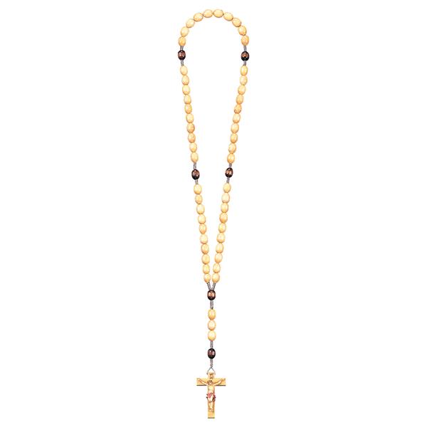 Rosenkranz Holzton Braun mit Kruzifix