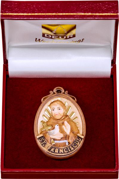 Medaillon Hl. Franziskus mit Schatulle Medaillon Hl. Franziskus mit Schatulle
