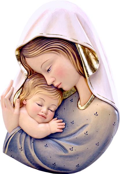 Madonnenrelief blau-weiss Madonnenrelief blau-weiss