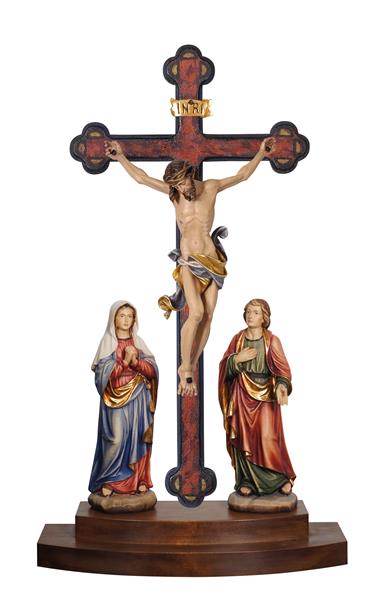 Kreuzigungsgruppe Leonardo auf Stehbalken Barock