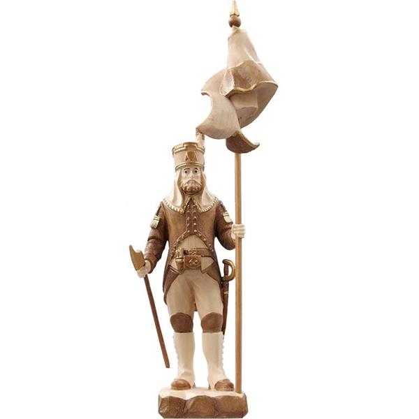 Annaberger Obersteiger mit Sachsenfahne grün-weiß