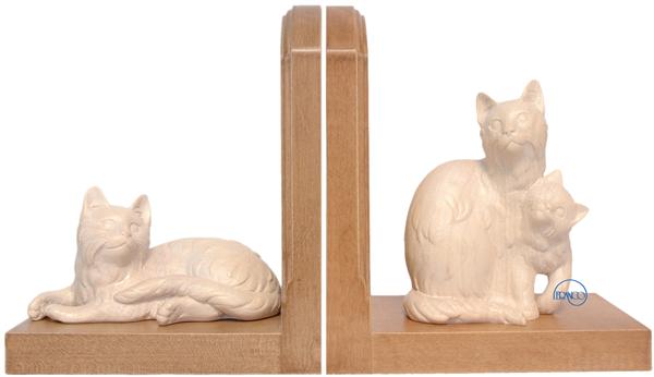 Paar Bücherstützen mit Katze liegend 6 cm und Katzengruppe 10 cm