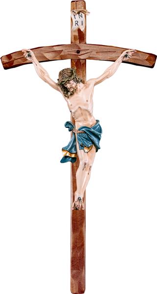 Alpenchristus blau mit gebogenem Kreuz Alpenchristus blau mit gebogenem Kreuz