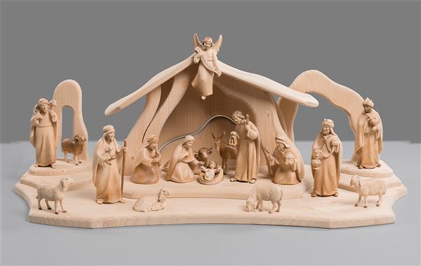 Licht Krippenset 17 Figuren + Stall Licht