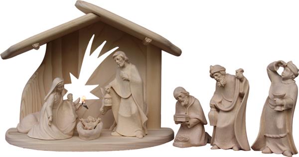 Hl. Familie Sternstall mit Ochs, Esel, Könige Hl. Familie Sternstall mit Ochs, Esel, Könige