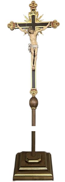 Prozessionskreuz mit Korpus Tacca auf Kreuz mit Strahlen Prozessionskreuz mit Korpus Tacca auf Kreuz mit Strahlen