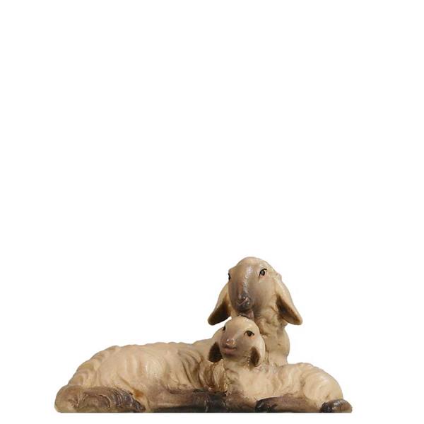 Schaf und Lamm liegend SCHWARZ-WEIß Schaf und Lamm liegend SCHWARZ-WEIß