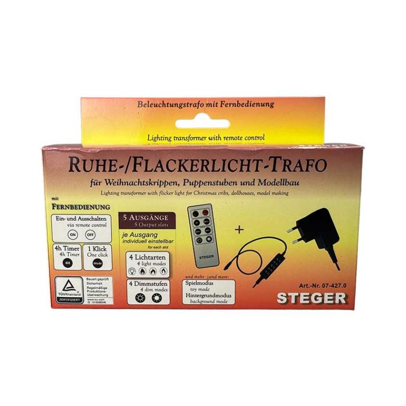 Ruhe/Flackerlicht-Trafo mit Fernbedienung