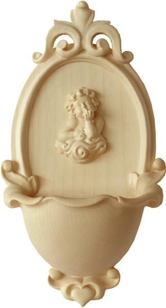 Weihwasserbecher mit Schutzengel denkend Weihwasserbecher mit Schutzengel denkend