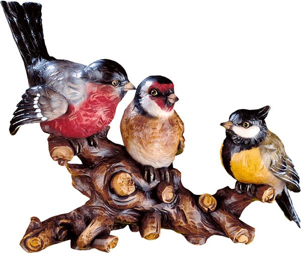 Vogelgruppe auf Ast