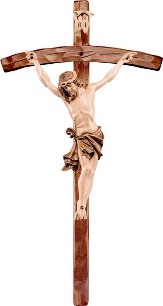 Alpenchristus blau mit gebogenem Kreuz