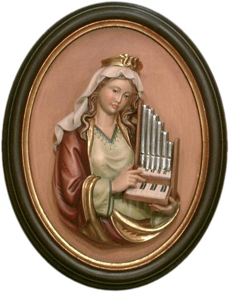 Hl. Cäcilia Brustbild und Rahmen Hl. Cäcilia Brustbild und Rahmen