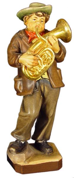Musikant mit Tenorhorn in Zirbel