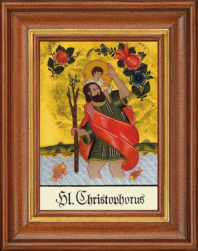 Hl. Christophorus - Hinterglasbild Hl. Christophorus - Hinterglasbild