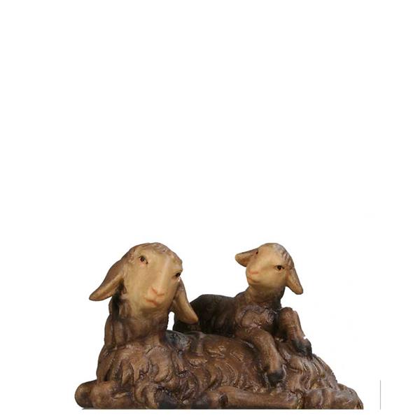 Schaf liegend mit Lamm am Rücken SCHWARZ Schaf liegend mit Lamm am Rücken SCHWARZ