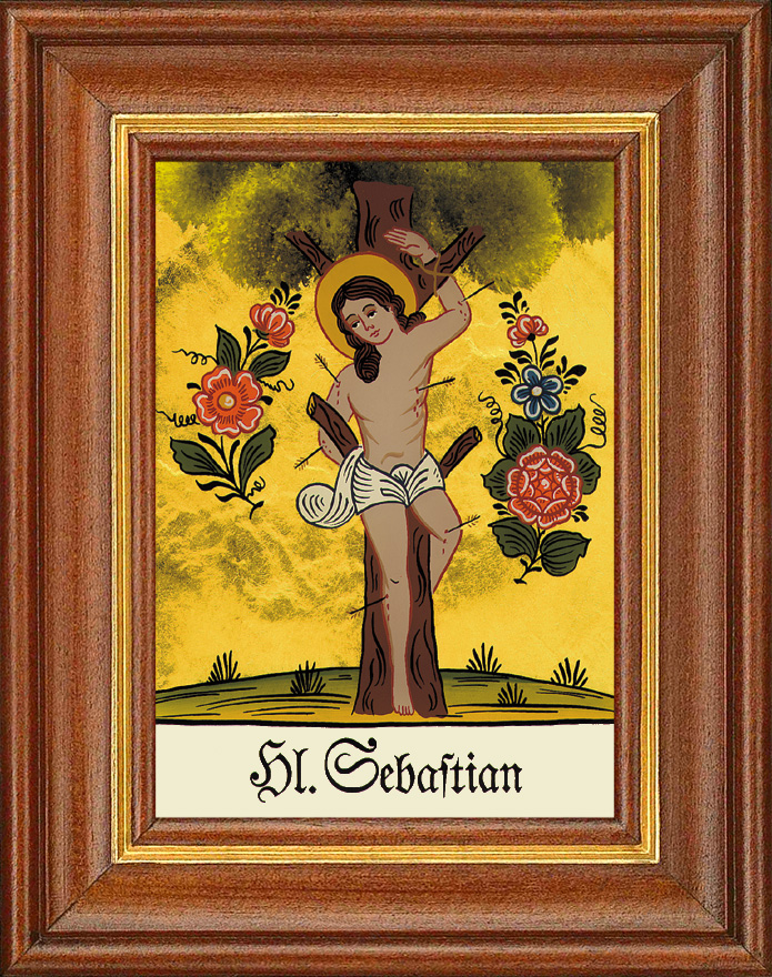 Hl. Sebastian - Hinterglasbild Hl. Sebastian - Hinterglasbild