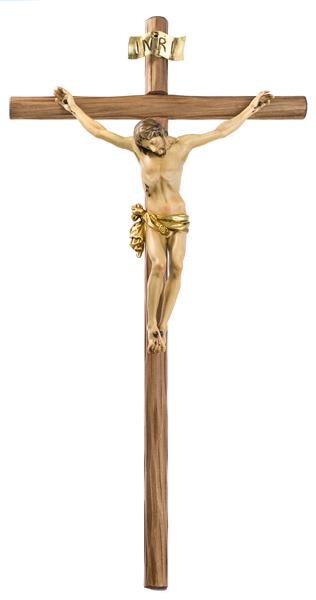 Kruzifix Tacca mit Kreuz gerade geschnitzt Kruzifix Tacca mit Kreuz gerade geschnitzt