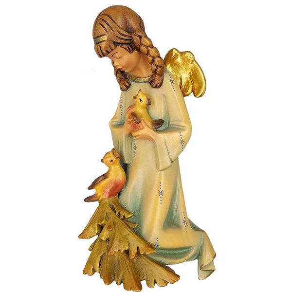 Reliefengel hellblau mit Vogel