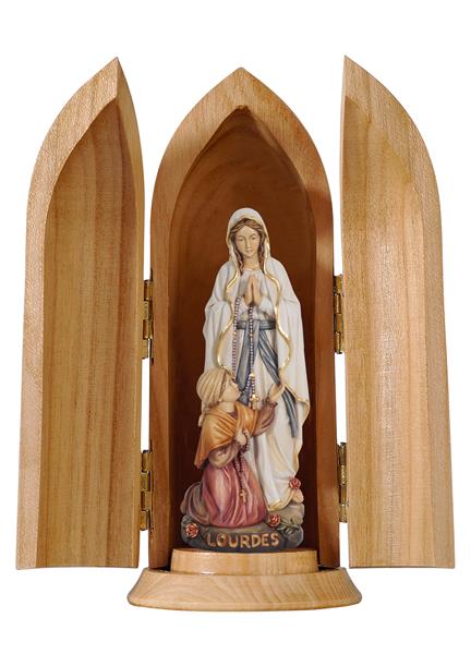 Madonna Lourdes mit Bernadette in Nische Madonna Lourdes mit Bernadette in Nische