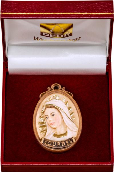 Medaillon Büste Lourdes mit Schatulle