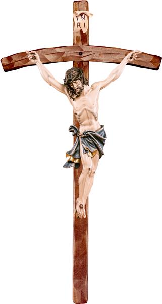 Alpenchristus blau mit gebogenem Kreuz Alpenchristus blau mit gebogenem Kreuz