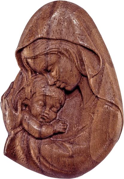Madonnenrelief Geborgenheit Nuss