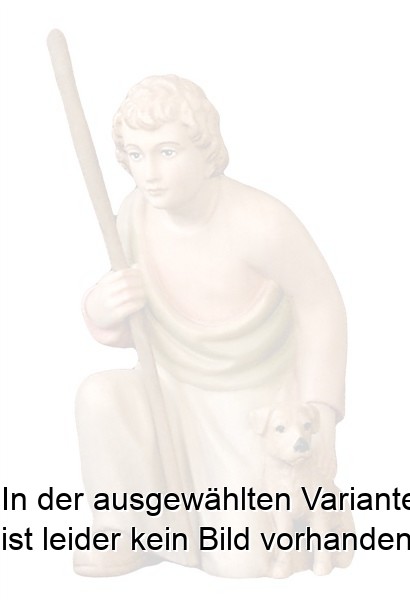 Hirt kniend mit Hund