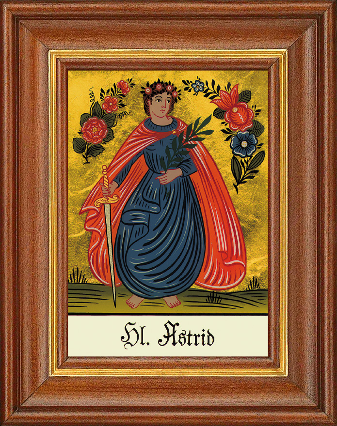 Hl. Astrid - Hinterglasbild Hl. Astrid - Hinterglasbild