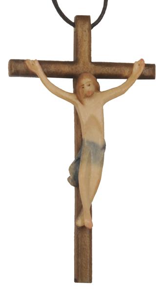 Kreuzanhänger mit Jesus - Holz