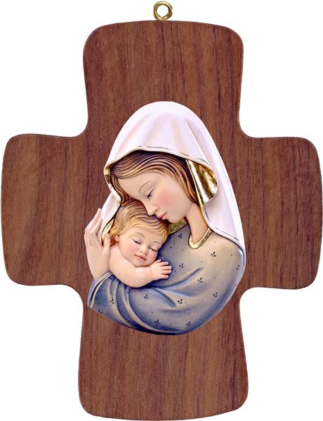 Kreuz mit Madonna blau-weiss Kreuz mit Madonna blau-weiss
