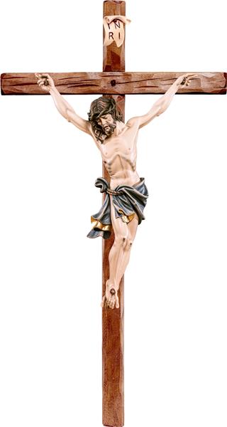 Alpenchristus blau mit geradem Kreuz Alpenchristus blau mit geradem Kreuz