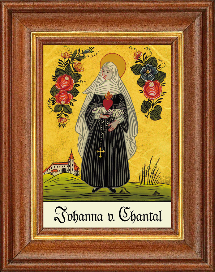Hl. Johanna v. Chantal - Hinterglasbild Hl. Johanna v. Chantal - Hinterglasbild