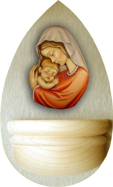 Weihwasserbecher INOX mit Madonna Weihwasserbecher INOX mit Madonna