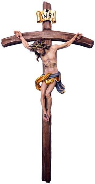 Kruzifix Romerio mit Dornen, Kreuz gebogen Kruzifix Romerio mit Dornen, Kreuz gebogen