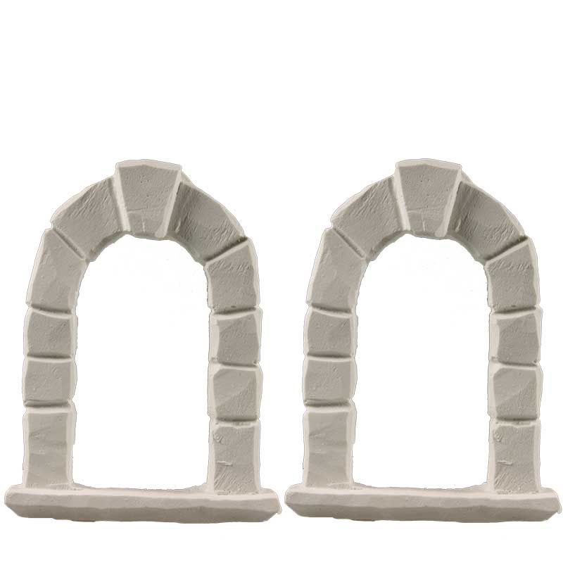 Fensterbogen aus Gips, 6 cm, 2 Stück Fensterbogen aus Gips, 6 cm, 2 Stück