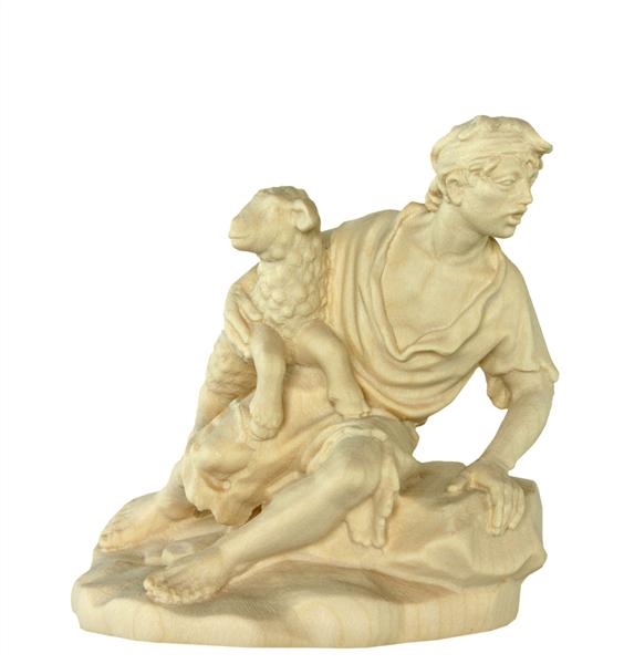 Hirte sitzend mit Schaf Hirte sitzend mit Schaf