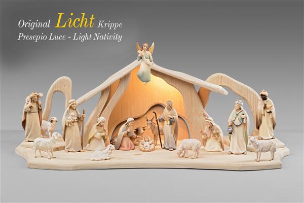 LI Licht Krippenset 16 Figuren + Stall Licht + Beleuchtung
