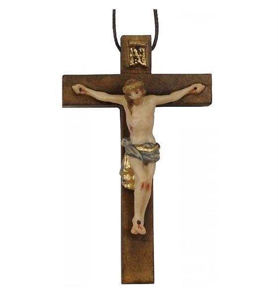 Anhänger - Kreuz mit Jesus, Holz mit Schnüre Anhänger - Kreuz mit Jesus, Holz mit Schnüre
