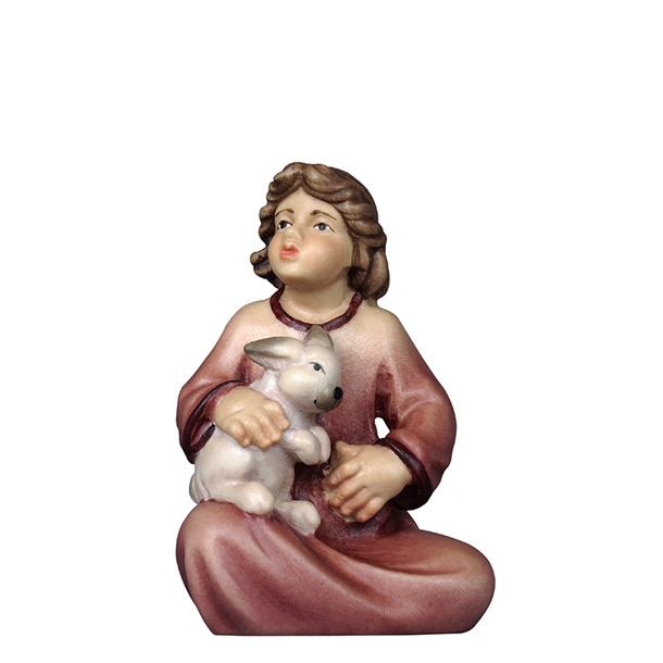Mädchen sitzend mit Hase Mädchen sitzend mit Hase