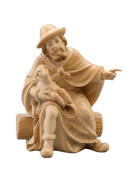 Hirt sitzend mit Bank