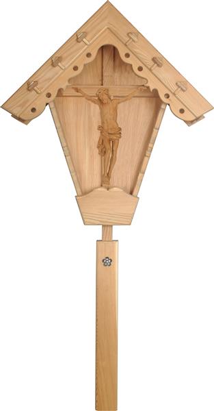Feldkreuz mit Dolomitencorpus aus Eichenholz Feldkreuz mit Dolomitencorpus aus Eichenholz