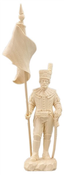 Schneeberger Obersteiger mit Bergmannfahne gelb-schwarz