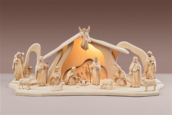 LI Licht Krippenset 16 Figuren + Stall Licht + Beleuchtung