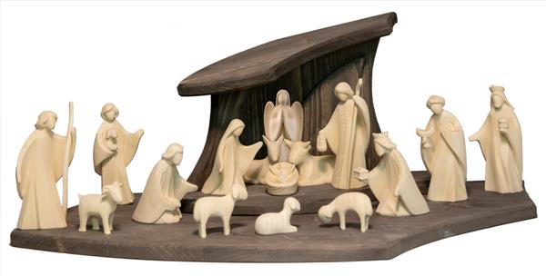Designstall grau mit Aram Krippenfiguren ESCHE 16 tlg. Designstall grau mit Aram Krippenfiguren ESCHE 16 tlg.